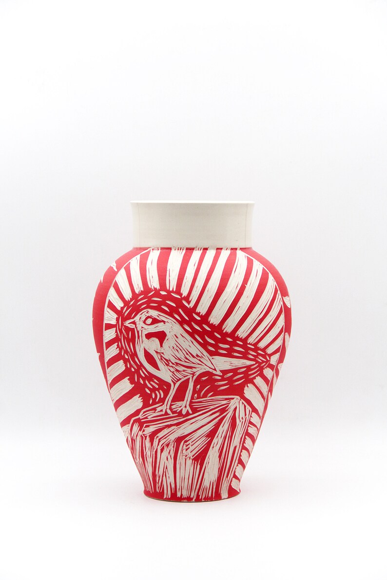 Leaves Vase, Painted Vase, Artistic Vase, Modern Vase, Ceramic Art, Pottery Vase, Ceramic Vase, Porcelain Vase, Botanical Vase, Nature Vase image 4
