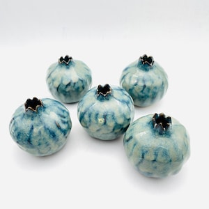 Handmade ceramic pomegranate, blue pomegranate, wedding gifts, decor pomegranate, interior decor, home decor, image 7