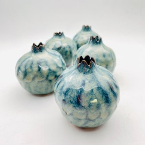 Handmade ceramic pomegranate, blue pomegranate, wedding gifts, decor pomegranate, interior decor, home decor, image 4