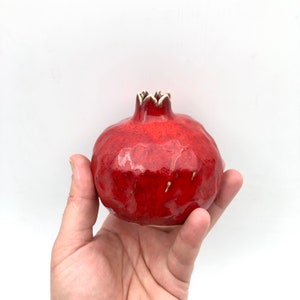 Handmade ceramic pomegranate, red pomegranate, wedding gifts, decor pomegranate, interior decor, home decor, image 2