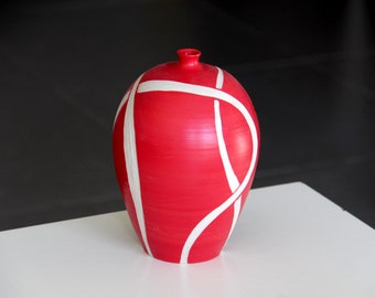 Tall Vase, Large Vase, Ceramic Art, Ceramic Decor, Red Vase, Centerpiece Vase, Pottery Vase, Modern Vase, Flower Vase, Vase Gift, Handmade