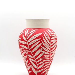 Leaves Vase, Painted Vase, Artistic Vase, Modern Vase, Ceramic Art, Pottery Vase, Ceramic Vase, Porcelain Vase, Botanical Vase, Nature Vase image 6