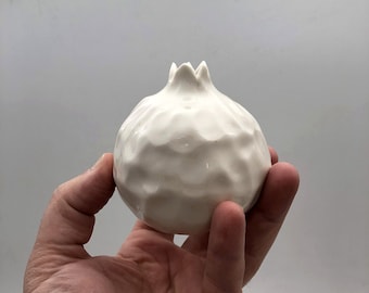 White Pomegranate, Ceramic Decor, Table Decor, Shelf Decor, Pottery Gift, Hostess Gift, Ceramic Pomegranate, Handmade Pomegranate, Modern