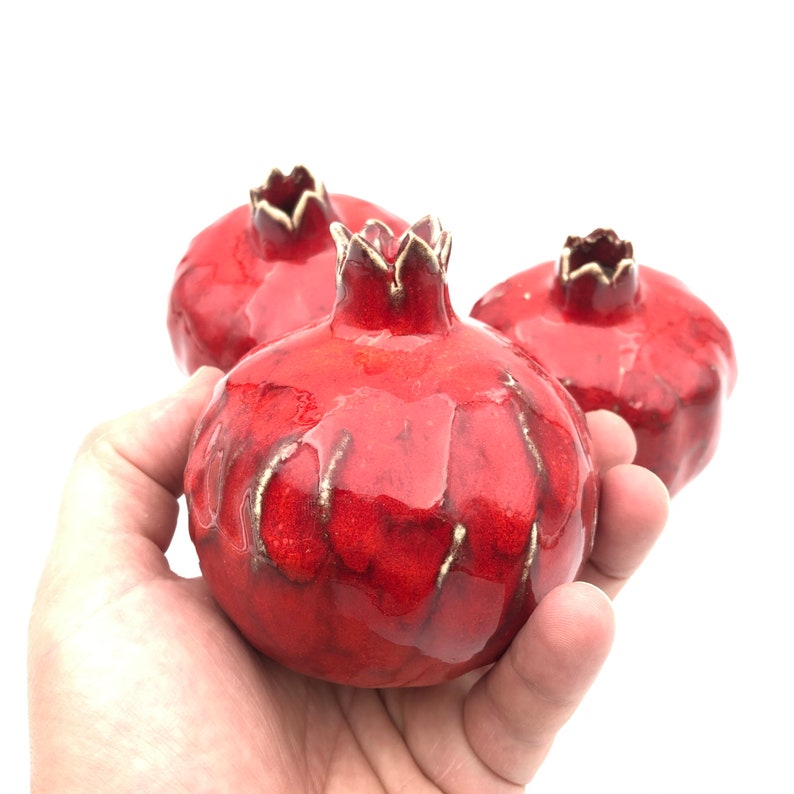 Handmade ceramic pomegranate, red pomegranate, wedding gifts, decor pomegranate, interior decor, home decor, image 6
