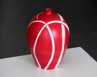 Porcelain Vase, Centerpiece Vase, Ceramic Art, Ceramic Decor, Vase Decor Ceramic, Handmade Vase, Modern Vase, Red Vase, Unique Vase