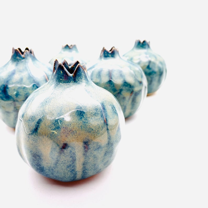 Handmade ceramic pomegranate, blue pomegranate, wedding gifts, decor pomegranate, interior decor, home decor, image 5