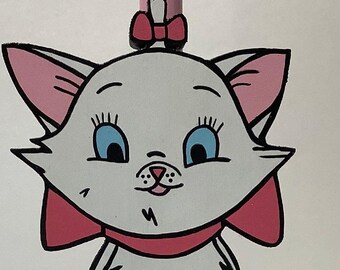 White Turkish Angora Kitten Kitty Cat with Pink Bow Wood Kitchen Countertop Paper Towel Holder Gift Present Decoration Decor