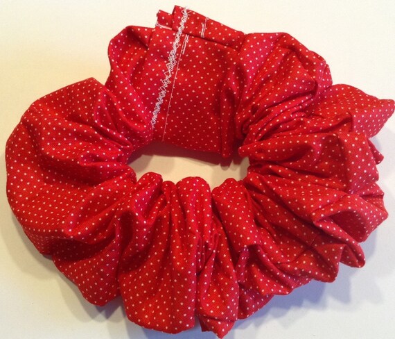 Red With Tiny White Dots Womens Hair Unisex Hair Scrunchie Etsy