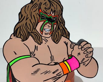 Ultimate 80&#39;s Wrestler Kitchen Shop Garage Grill Mancave  Countertop Paper Towel Holder Gift Present Decoration Decor