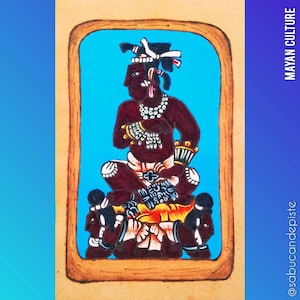 Mayan Culture (Palenque Art): KING K&#39;hnich Ahku&#39;l Mo &#39;Naahb&#39; III (Fragment of Tablet of the Slaves)