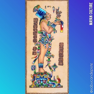 Mayan Culture (Palenque Art): KING Chan Bahlum II [The Tablet of the Temple of the Cross]