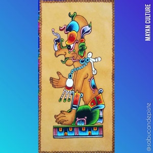 Mayan Culture (Dresden Codex Pantheon): K&#39;AWIIL or Bolon Dzacab (Mayan God of Power, Fertility and Blood as Offering)