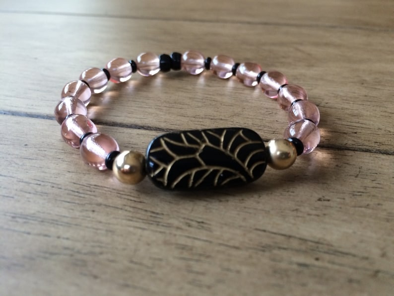 Georgia Peach Beadwork Bracelets Luxury Boho Bracelets 14kt Gold Beaded Bracelet Gemstone Bracelets Stacking Bracelets Made in the US