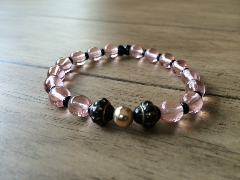 Georgia Peach Beadwork Bracelets Luxury Boho Bracelets 14kt Gold Beaded Bracelet Gemstone Bracelets Stacking Bracelets Made in the US