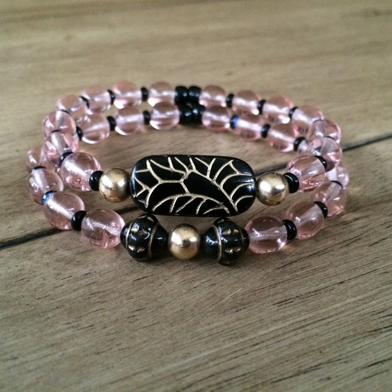 Georgia Peach Beadwork Bracelets Luxury Boho Bracelets 14kt Gold Beaded Bracelet Gemstone Bracelets Stacking Bracelets Made in the US