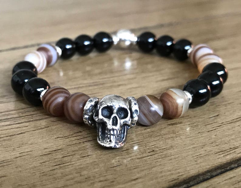 Rock N Roll Rebel Mens Gemstone Bracelets Mens Sterling Etsy