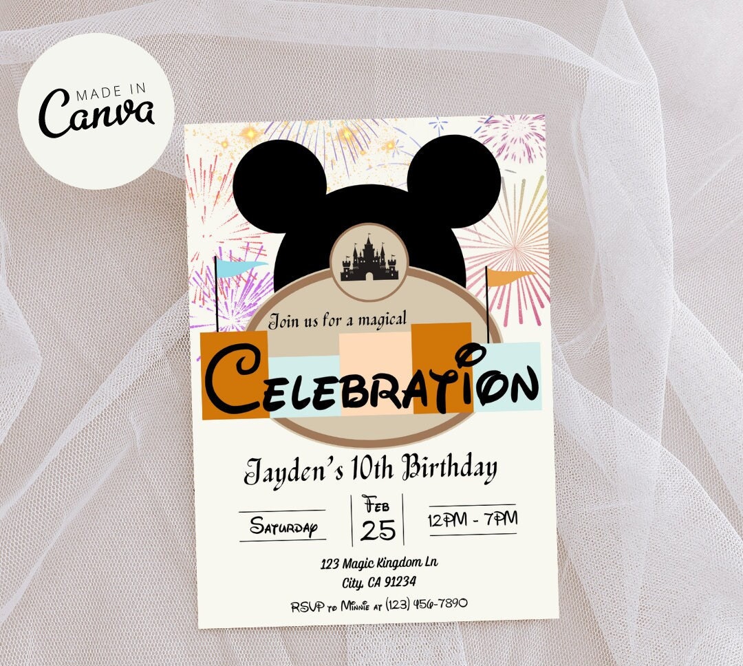 Disneyland Birthday Invitation Customizable - Etsy