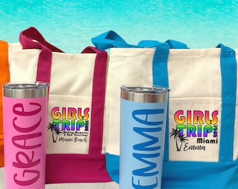 Personalized Canvas Tote Bag – Girls Trip, Bachelorette Party Favor