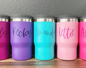 Personalized Can Cooler, 5 in 1 Can Cooler, Custom Tumbler with Lid, Stainless Steel Tumbler, Tumbler with Slider Lid, UV Printed Tumblers