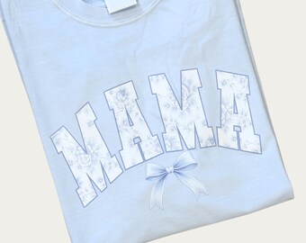 Floral Mama T-Shirt – Coquette Mom Shirt with Bow