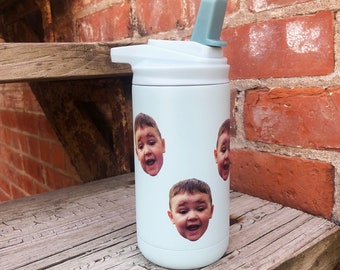 Face Tumbler, Personalized Water Bottle, Custom Tumbler, Kids Water Bottle, Travel Tumbler, Sports Water Bottle, Toddler Tumbler