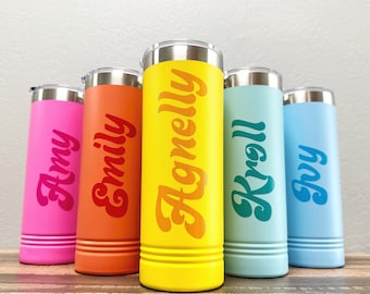 Personalized Tumblers, Custom Tumbler with Lid, Stainless Steel Tumbler, Tumbler with Slider Lid, Personalized Gifts for Her, UV Printed