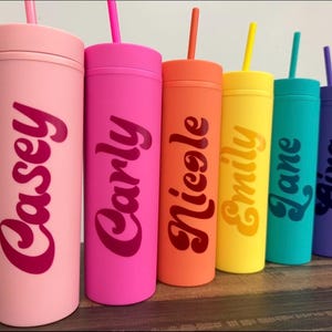 Personalized Tumblers with Lid and Straw, Pastel Tumblers, Bachelorette Party Favors, Custom Cups, Bridesmaid Proposal Gifts, 16 oz Tumblers