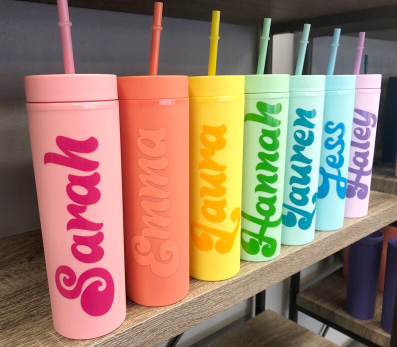 Personalized Tumblers With Lid and Straw Pastel Tumblers Etsy