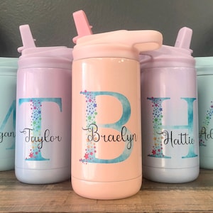 Personalized Kids Water Bottle: Insulated Rainbow Tumbler