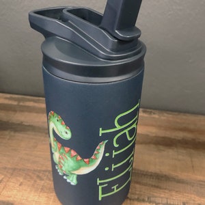 Personalized Water Bottles, Kids Water Bottles, Dinosaur Tumbler, Flip ...