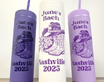 Nashville Bachelorette Tumblers: Nashville Vacation Party Favors, Cowgirl Bachelorette Theme, Country Bachelorette Party Theme