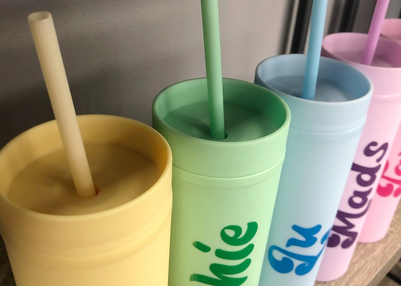 Personalized Tumblers with Lid and Straw, Pastel Tumblers, Bachelorette Party Favors image 10