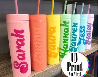 Personalized Tumblers with Lid and Straw, Pastel Tumblers, Bachelorette Party Favors