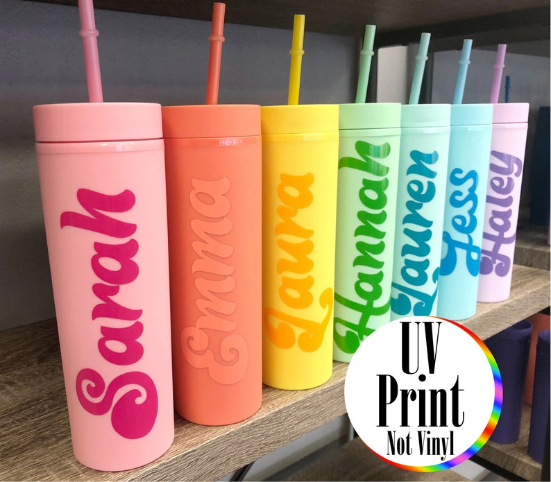 Personalized Tumblers with Lid and Straw, Pastel Tumblers, Bachelorette Party Favors image 1