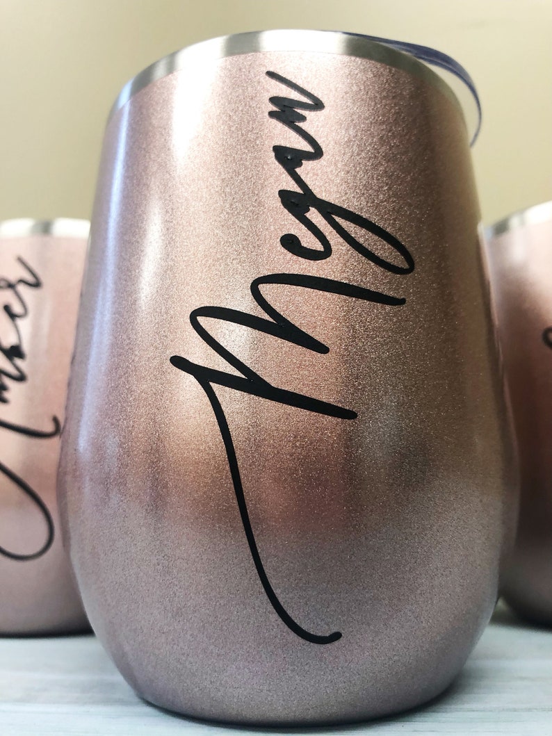 Rose Gold Wine Tumblers Rose Gold Wine Glass Personalized Etsy