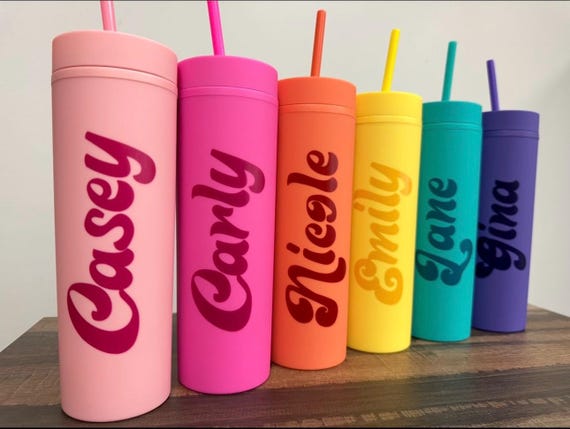 PRINTED Personalized Tumblers with Lid and Straw, Bachelorette Party Favors, Custom Cups, Bridesmaid Proposal Gifts, 16 oz Tumblers