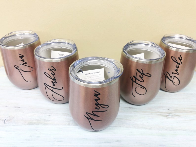Rose Gold Wine Tumblers Rose Gold Wine Glass Personalized Etsy