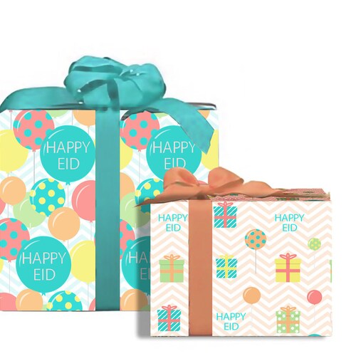 Happy Eid Colorful Gift Wrap Eid Celebration and Eid Gifting Etsy