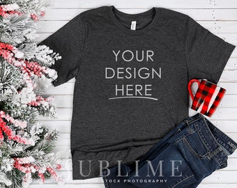 Download Bella Canvas Styled T Shirt Mock Up Christmas Styled Winter Etsy