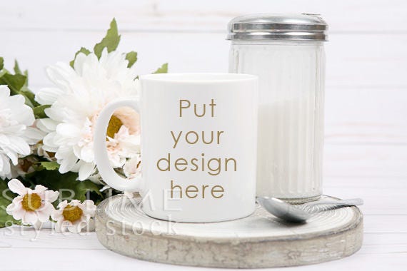 Styled Stock Photo Blank White Mug Mockup