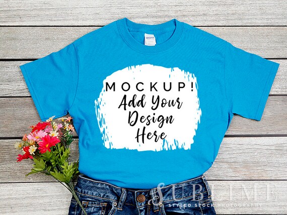 T-Shirt Mockup Gildan Flat Lay Mock Up Use T-Shirt Mockup Gildan Flat Lay Mock Up Use