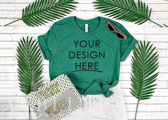 Download Bella Canvas 3001 T Shirt Mockup T Shirt Mockup Grass Green Etsy