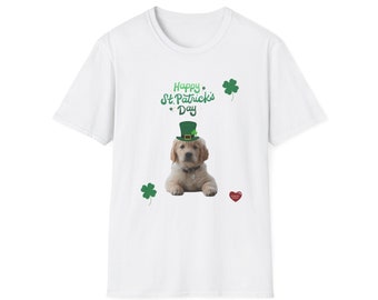 Unisex Softstyle T-Shirt St. Patricks Day with Puppy Dog