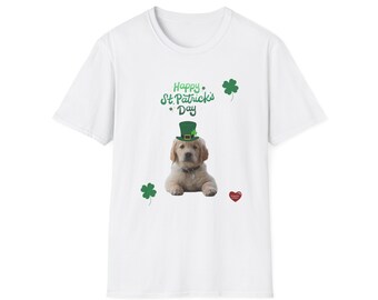 Unisex Softstyle T-Shirt St. Patricks Day with Puppy Dog