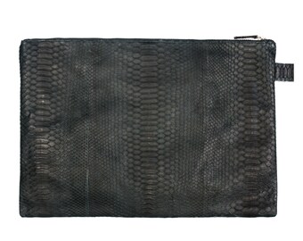 Oversized Python Clutch