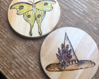 Witch & Luna Moth Coaster