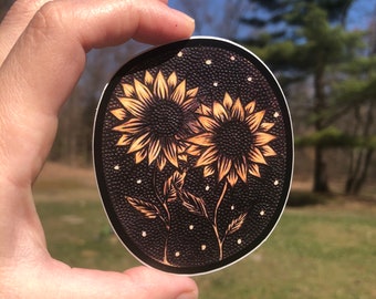 Free Ship Set of Two Original Sunflower Stickers