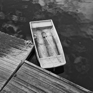 Lobster Dinghy - Perkins Cove - Maine Black and White photograph