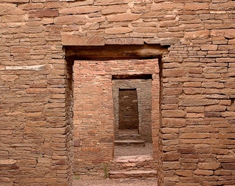 Chaco Canyon Doors Art, New Mexico Pueblo Bonito Anasazi Ruins National Park Color Fine Art Photograph 3