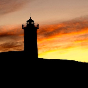Nubble Lighthouse Sunrise Silhouette
